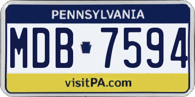 PA license plate MDB7594