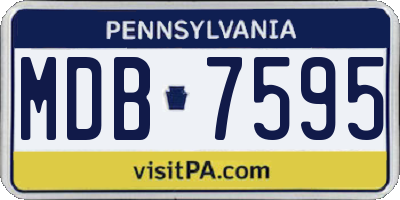 PA license plate MDB7595
