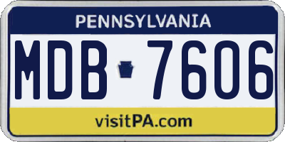 PA license plate MDB7606