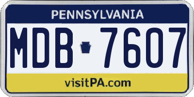 PA license plate MDB7607