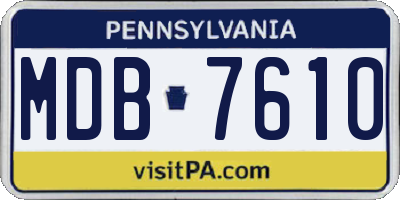 PA license plate MDB7610