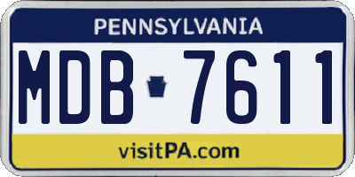 PA license plate MDB7611