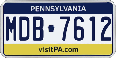 PA license plate MDB7612