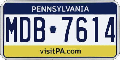 PA license plate MDB7614