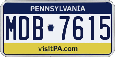 PA license plate MDB7615