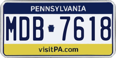 PA license plate MDB7618