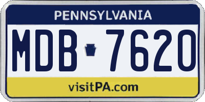 PA license plate MDB7620