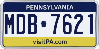 PA license plate MDB7621