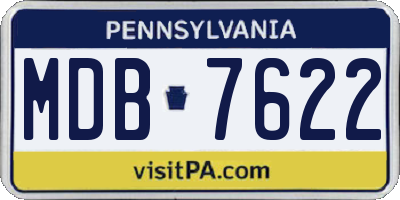 PA license plate MDB7622