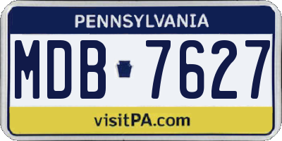 PA license plate MDB7627