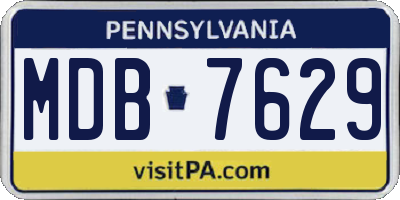 PA license plate MDB7629