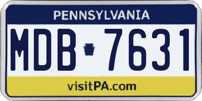 PA license plate MDB7631