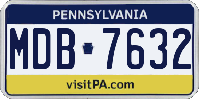 PA license plate MDB7632
