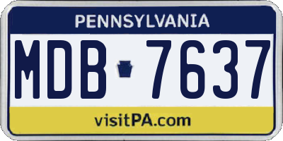 PA license plate MDB7637