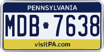 PA license plate MDB7638
