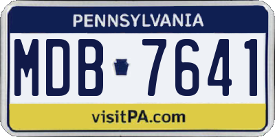 PA license plate MDB7641