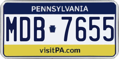 PA license plate MDB7655
