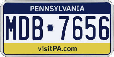 PA license plate MDB7656