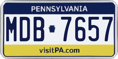 PA license plate MDB7657