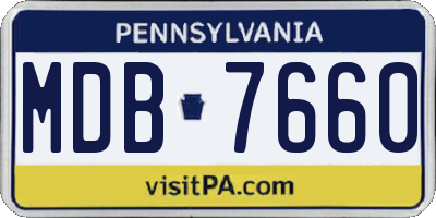 PA license plate MDB7660