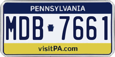 PA license plate MDB7661