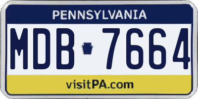 PA license plate MDB7664
