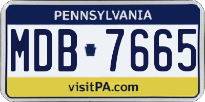 PA license plate MDB7665