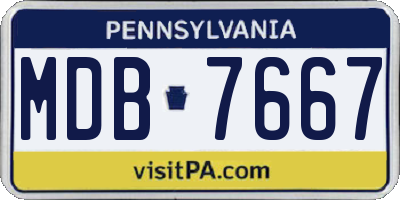 PA license plate MDB7667