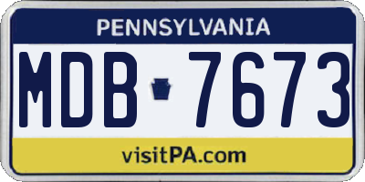 PA license plate MDB7673