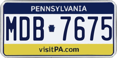 PA license plate MDB7675