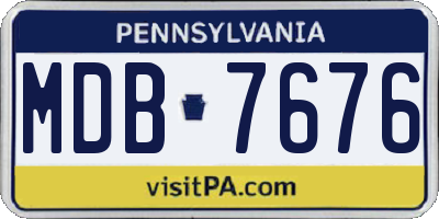 PA license plate MDB7676