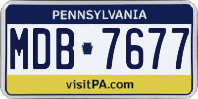 PA license plate MDB7677