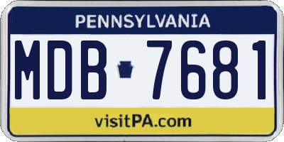 PA license plate MDB7681