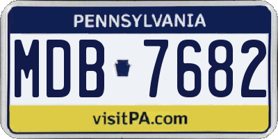 PA license plate MDB7682
