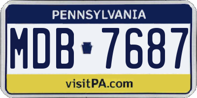PA license plate MDB7687