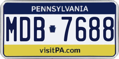 PA license plate MDB7688