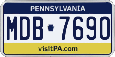 PA license plate MDB7690