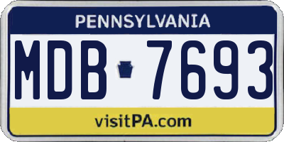 PA license plate MDB7693