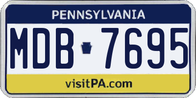 PA license plate MDB7695