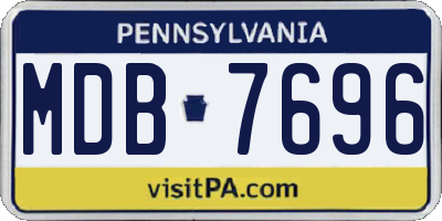 PA license plate MDB7696