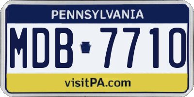 PA license plate MDB7710