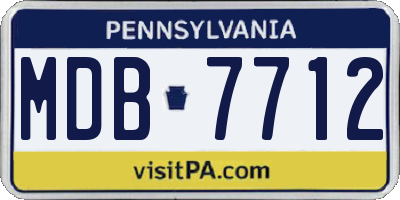 PA license plate MDB7712