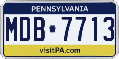 PA license plate MDB7713
