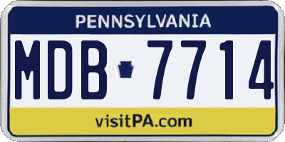 PA license plate MDB7714