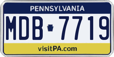 PA license plate MDB7719