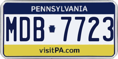PA license plate MDB7723