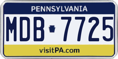 PA license plate MDB7725