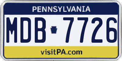 PA license plate MDB7726