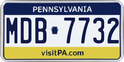 PA license plate MDB7732