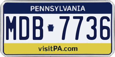 PA license plate MDB7736